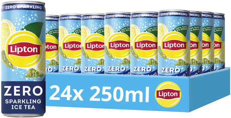 Lipton ice tea blik - sparkling zero - zonder suiker - 24 x 250 ml - voordeelverpakking