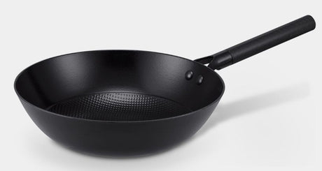 Brabantia patron wokpan ø 28cm – duurzame pan met luxe design handgreep - 100% pfas vrij – keramische antiaanbaklaag - inductie wokpan – zwart
