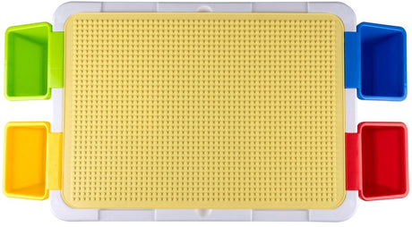 Eddy toys 300-delige set speelgoed - speeltafel: 48 x 35 x 31 cm - 291 bouwblokken - opbergruimte - plastic