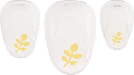 Vaessen creative pons set - figuurpons lente - blaadjes - 3 st. - ø 1,2, ø 1,9 cm en ø 3,7 cm