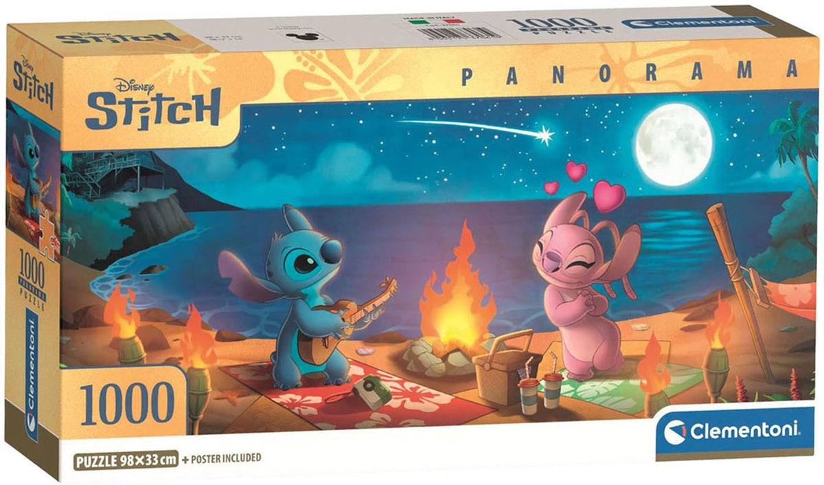 Clementoni - puzzel - 1000 stukjes - disney stitch panorama - compact box