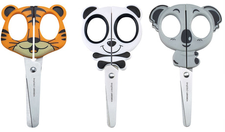 Vaessen creative kinderschaar set - 3 st. - linkshandig rechtshandig - met dieren design