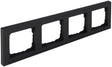 Q-link s-line afdekraam - 4-voudig inbouwraam - geschikt voor zowel horizontale als verticale montage - eenvoudige bevestiging door te klikken - voor gebruik binnenshuis - kleur mat zwart