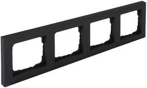 Q-link s-line afdekraam - 4-voudig inbouwraam - geschikt voor zowel horizontale als verticale montage - eenvoudige bevestiging door te klikken - voor gebruik binnenshuis - kleur mat zwart