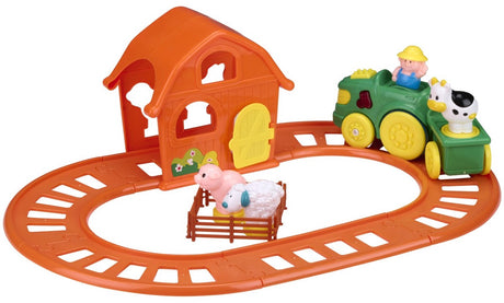 Eddy toys boerderij speelgoed - speelgoed trein met geluid en licht - speelgoedtrein met boerderijdieren - incl. aa batterijen