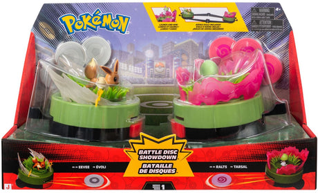 Jazwares pokemon - pokemon battle disc showdown game eevee #3 ralts with normal base psychic base - normal and psychic discs - battle arena - w1