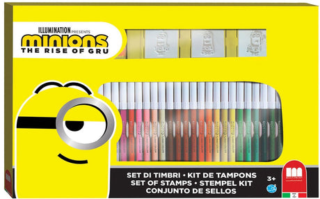 Multiprint minions kleurset met stempels - creatieve knutseldoos 41-delig.
