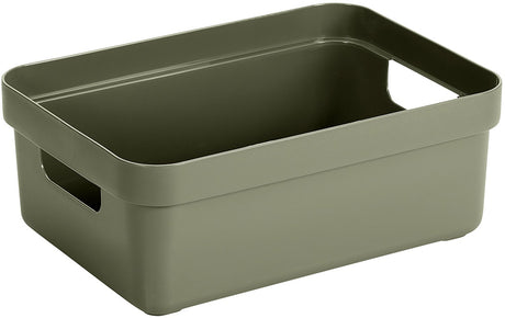 Sunware sigma home opbergbox 9l – 35x24,6x12,2 cm – donkergroen – bpa-vrij plastic, stapelbaar (deksel apart verkrijgbaar) – stijlvolle opbergmand voor kinderkamer woonkamer