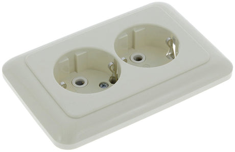 Busch-jaeger si inbouw wandcontactdoos (wcd) ra 2-voudig ra vlak model crème