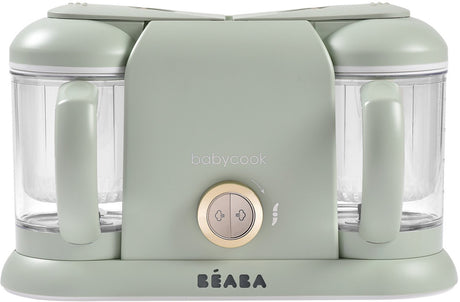 Béaba babycook duo foodprocessor - 4-in-1 babyvoedingbereider met twee kommen van 1100 ml - xxl capaciteit van 2200 ml voor tweelingen en meal prep - klaar in 15 minuten - cycloonmix-mes voor elke textuur - misty green