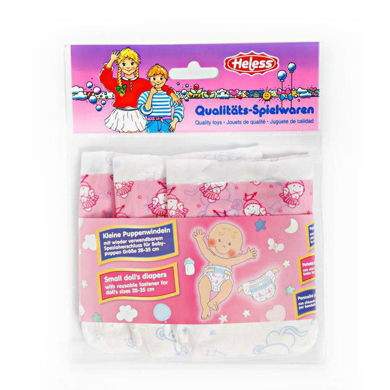 Heless Doll Diapers Pink 3st, 28-35 cm