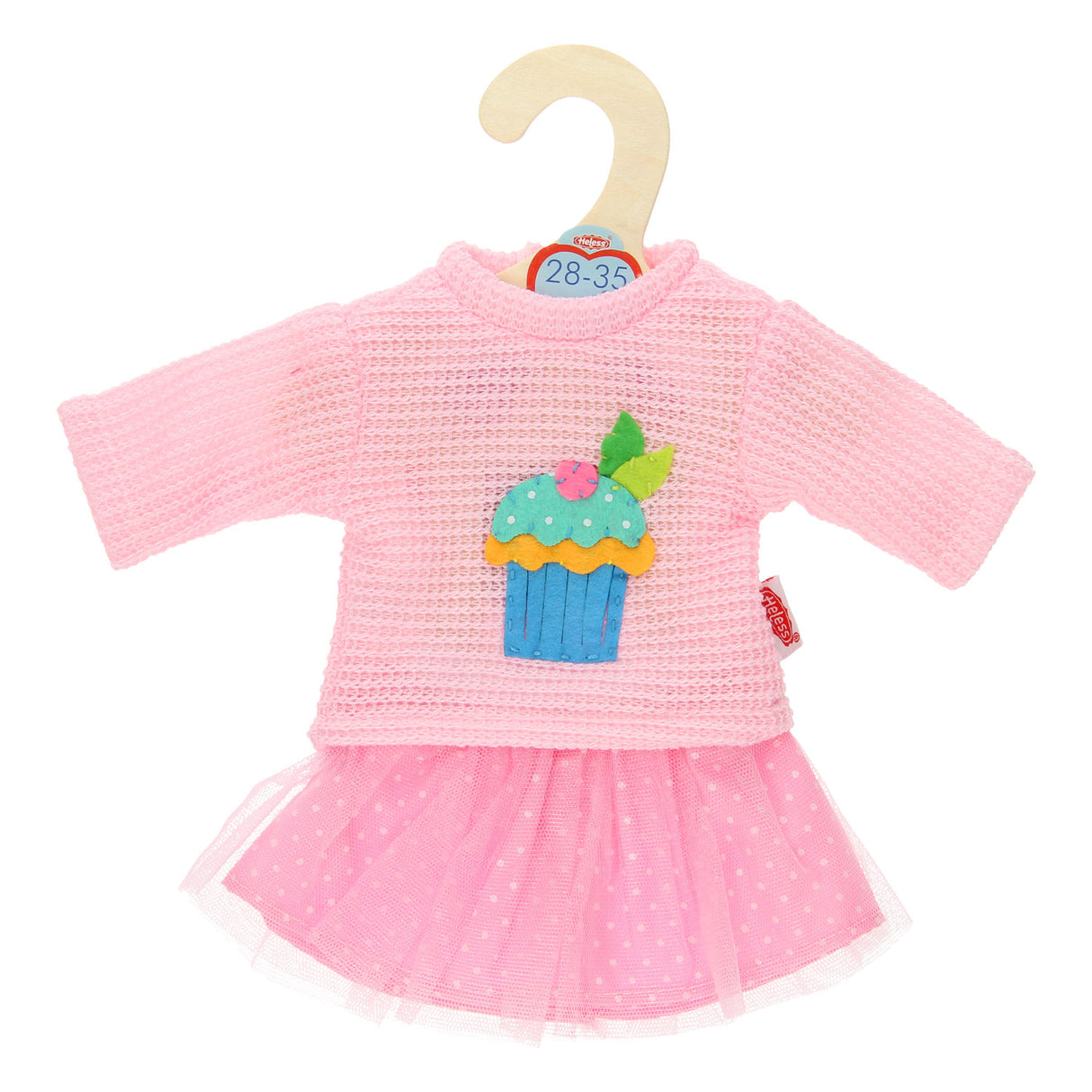 Heless poppen pullover met rok roze, 28-35 cm