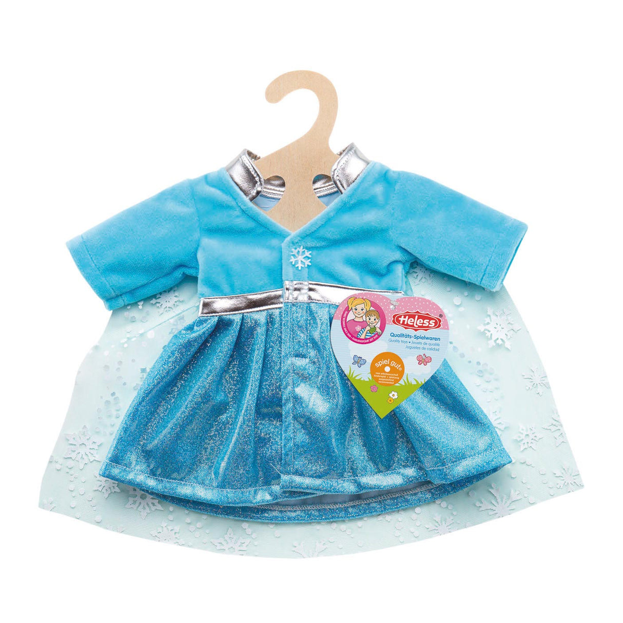 Vestido de muñecas Princesa de hielo con capa, 28-35 cm