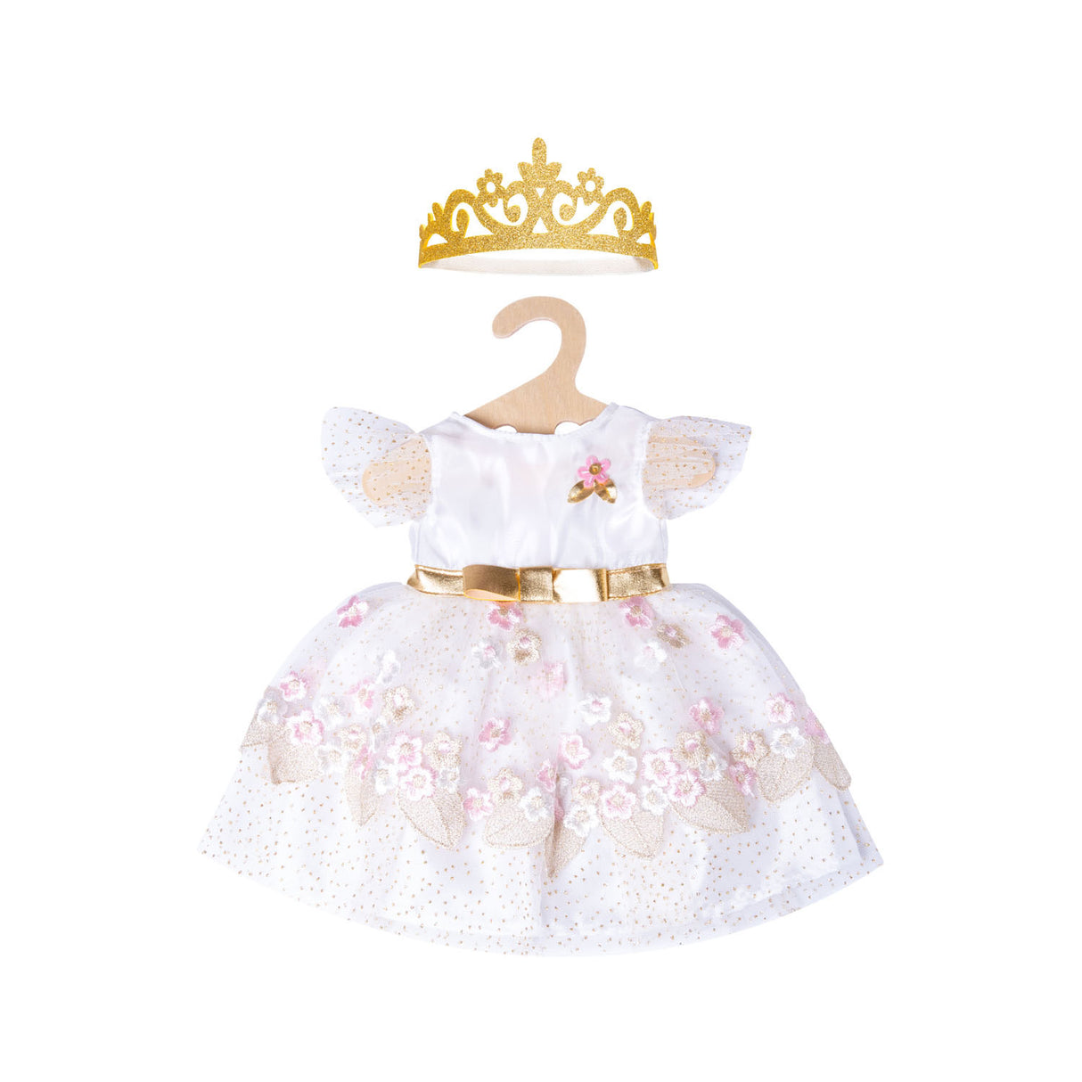 Heless poppenjurk prinses met kroon, 35-45 cm