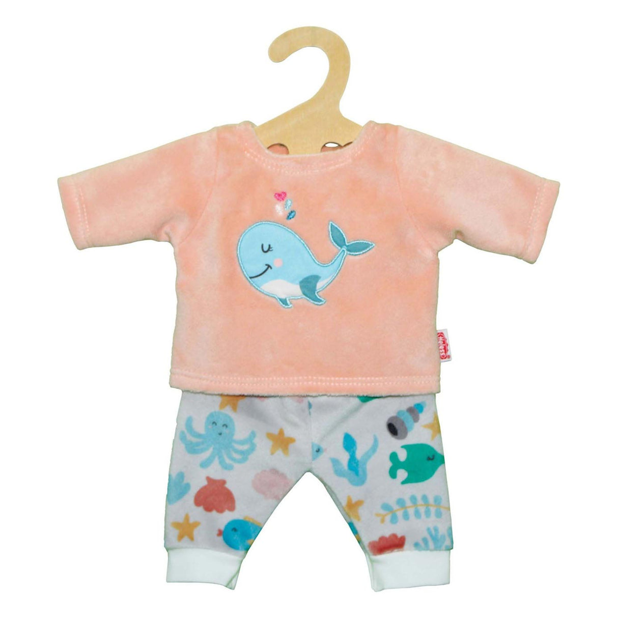 Dockklänning pyjamas rosa val, 35-45 cm