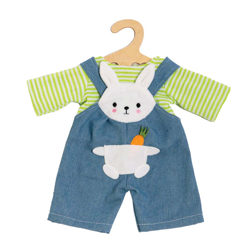 Dolls Dungarees med stripete skjorte Bunny Lou, 28-35 cm