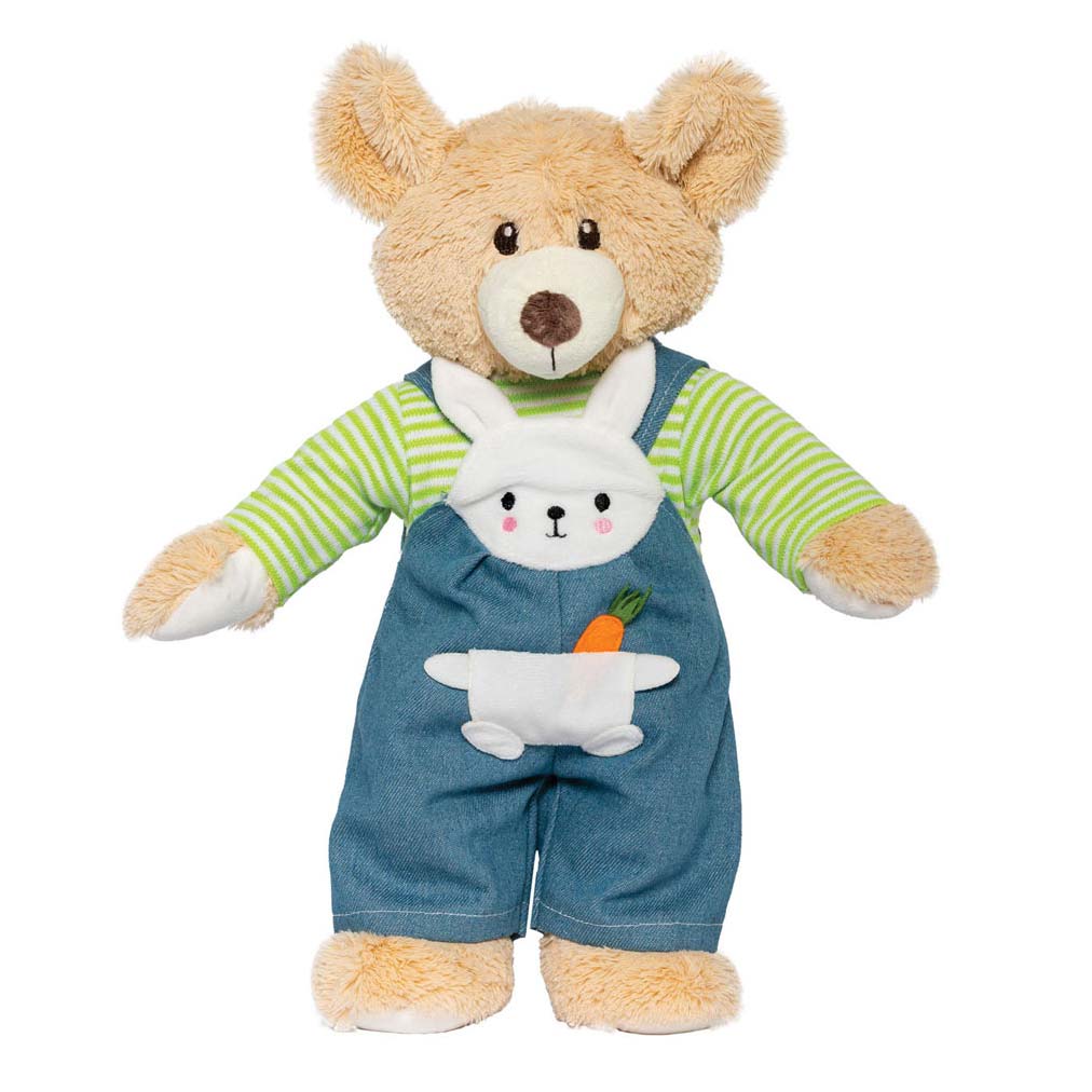 Dolls Dungarees med stripete skjorte Bunny Lou, 28-35 cm