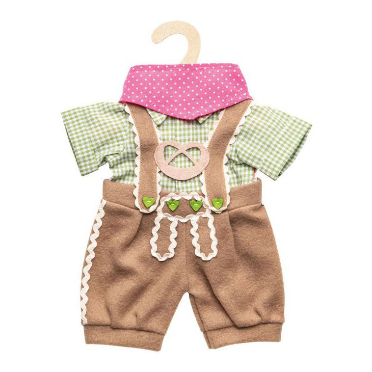 Heless poppenkleding lederhosen met overhemd en sjaal,35-45 cm