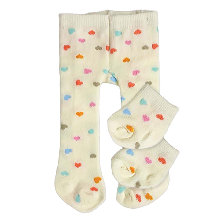 Heless poppen maillot met sokjes hartjesconfetti, 35-45 cm