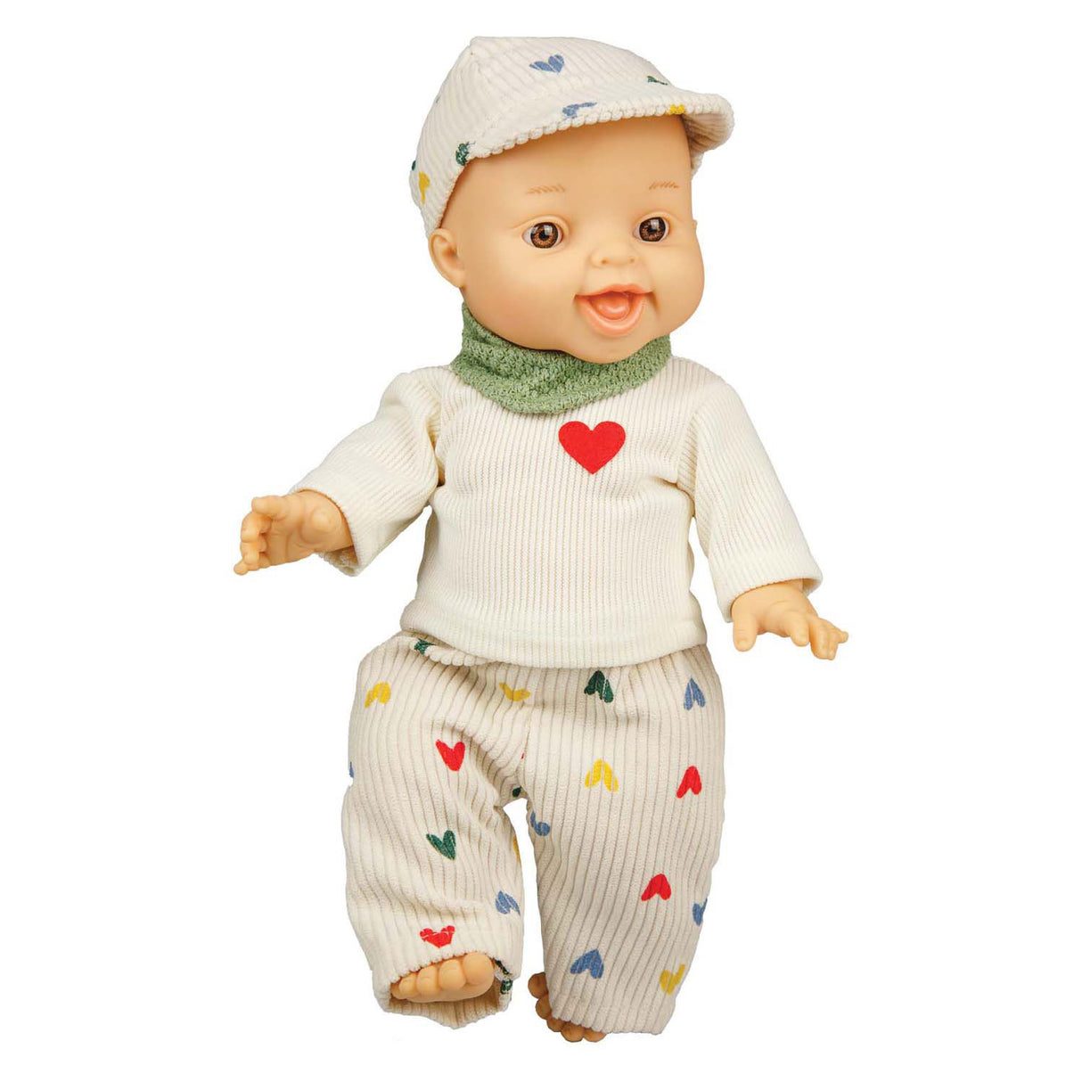 Heless poppen ribfluwelen broek hartjesconfetti, 35-45 cm