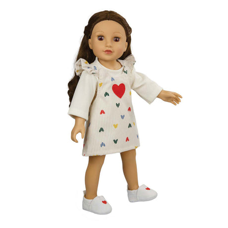 Heless poppenpantoffel met hart, 30-34 cm