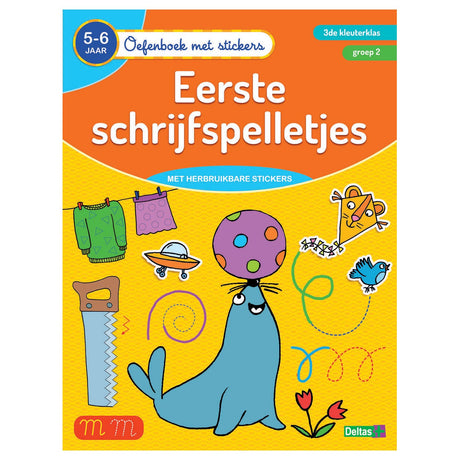 Deltas oefenboek met stickers - eerste schrijfspelletjes (5-6 jaar)