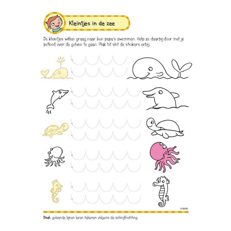 Deltas oefenboek met stickers - eerste schrijfspelletjes (5-6 jaar)