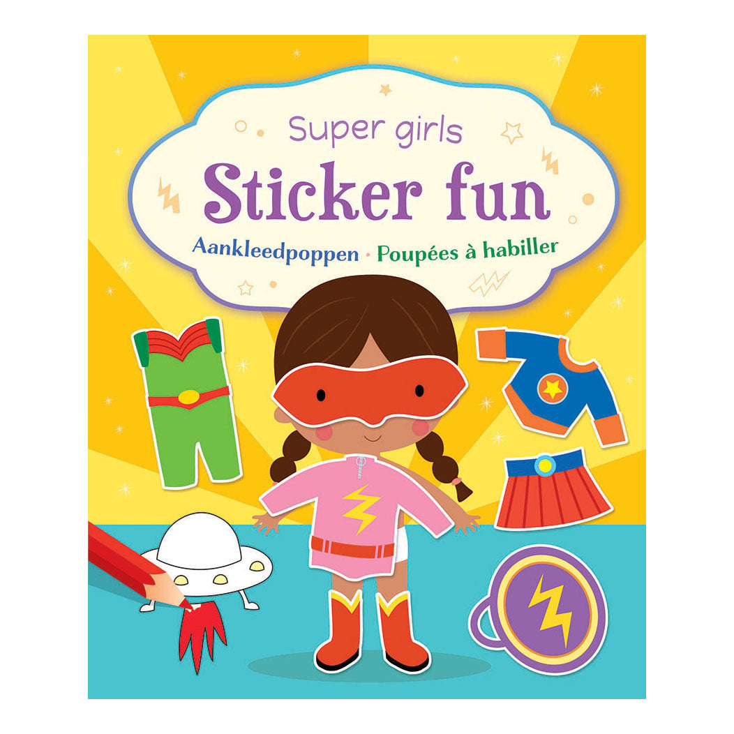 Deltas super girls sticker fun aankleedpoppen stickerboek