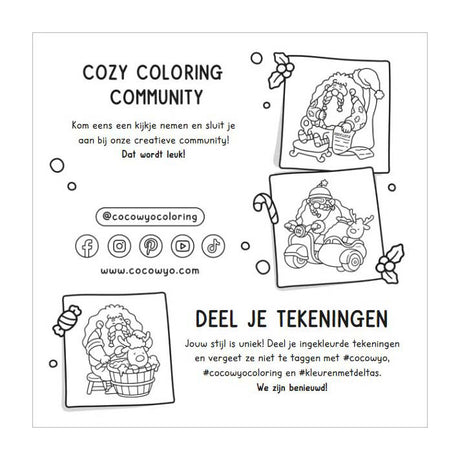 Deltas cozy christmas cute comfy kleurboek coco wyo