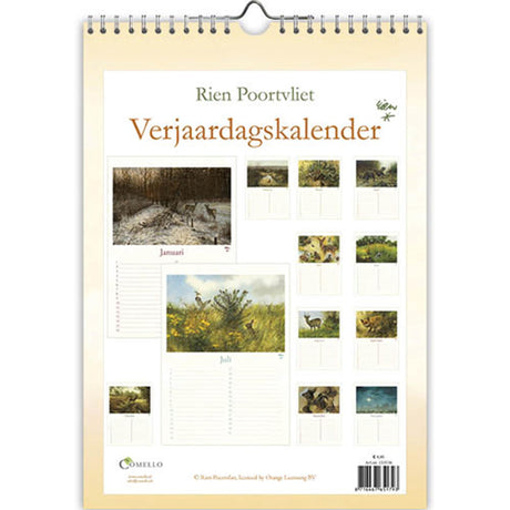Comello rien poortvliet a4 natuur verjaardagskalender 30x21cm