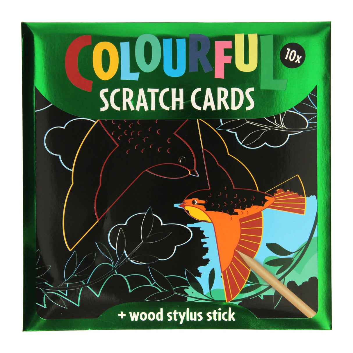 Scratch Cards - Fugle og sommerfugle, 10 ark