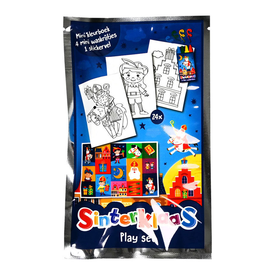 Wins holland kleurboekje sinterklaas met 4 waskrijtjes en stickervel