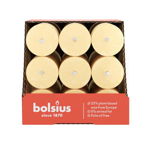 Bolsius dinerkaars rustiek oat beige | 9 stuks