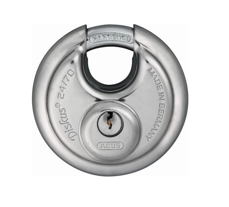 Abus Discus 24 70 Handlot - Silver, Key Closing, 7cm