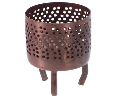 No brand theelichthouder luca s koper metaal 6x6x8cm | 12 stuks
