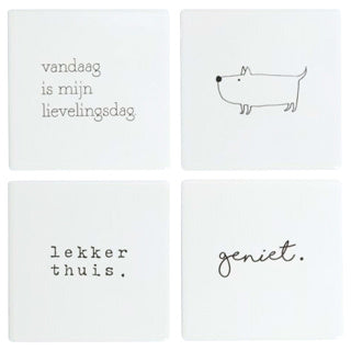 No brand onderzetters wandtegels 10 x 10 cm set van 4 | 8 stuks