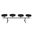 No brand kandelaar quin matzwart metaal 40x9x9cm | 6 stuks