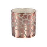 No brand windlicht desiree giraffeprint roze 15 cm | 2 stuks