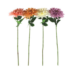 Kunstbloem dahlia 4 assorti | 6 stuks