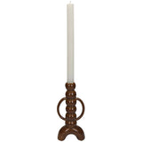 No brand kandelaar fine earthenware brown 10x4.5x21.5cm | 2 stuks