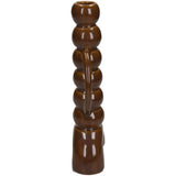 No brand kandelaar fine earthenware brown 10x4.5x21.5cm | 2 stuks