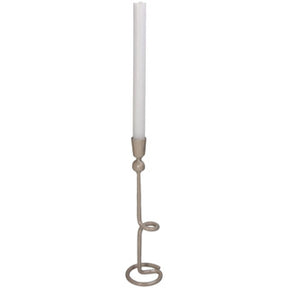 No brand kandelaar iron beige 8x8x30cm | 2 stuks