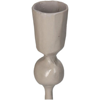 No brand kandelaar iron beige 8x8x30cm | 2 stuks