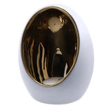 No brand theelichthouder pim s goud wit aardew 9,5x9,5 x12,5cm | 4 stuks