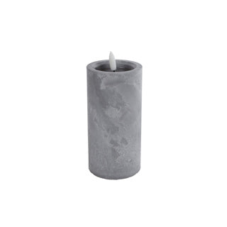 No brand kaars ivar large betonkleur kunststof 7,5x 7,5x15 cm | 4 stuks