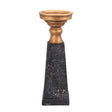 No brand ptmd kandelaar laya goud-zwart 34 cm | 2 stuks