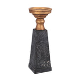 No brand ptmd kandelaar laya goud-zwart 34 cm | 2 stuks