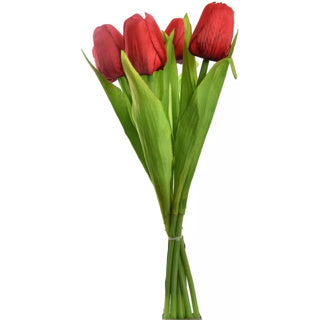 No brand tulp boeket 7 stuks 35 cm red | 4 stuks