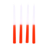 Kaars dip dye wax oranje 30,5 x 2,2 cm 4 stuks