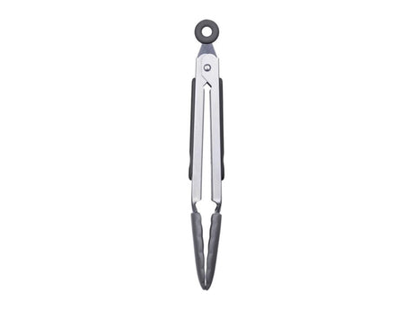 Westmark serveertang, met siliconen kommen en rubberen handgrepen, lengte: 27 cm, roestvrij staal kunststof siliconen, classic silicone midi, zilver zwart, 16172270